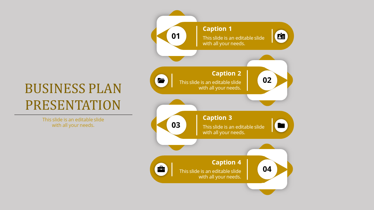 Amazing Business Plan Presentation Template With Four Nodes